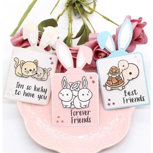 Bunny Gift Tags Metal Cutting Dies Stencils for DIY Scrapbooking Decorative Embossing Paper Card Making Craft