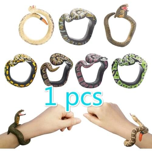 Whole Person Prank Simulation Snake Bracelet Halloween Tricky Spoof Simulation Snake-shaped Bracelet Children Novelty Funny Toys