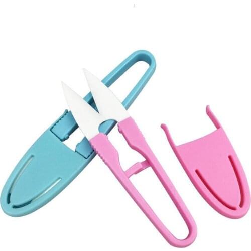 Ceramic Fishing Line Scissors Embroidery Tailor U-shaped Scissors Light Quality Anti-rust Ceramic Blade Portable Fishing Tackle