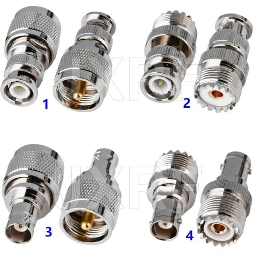 JX Store 2pcs RF Coaxial Adapter BNC Male Female to UHF Male PL259 SO239 Connector