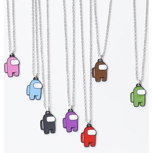 Stainless Steel AMONGUS Space Werewolf Kill Men Pendant Necklace Jewelry Hip Hop Funny Games Necklaces Gift For Him