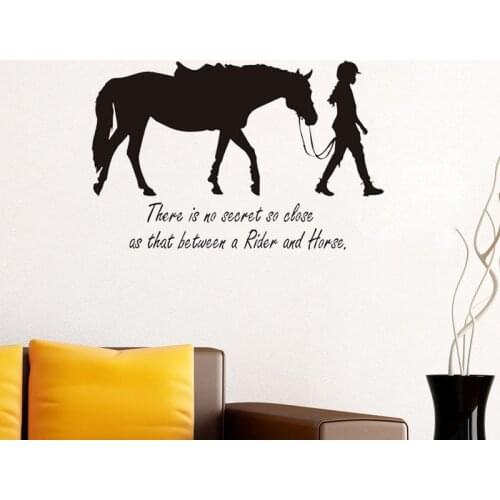 ThereS No Secret Girl So Close As That Between A Rider And Horse Quote Wall Decal Horse Wall Sticker Home Decor Vinyl Art Mural