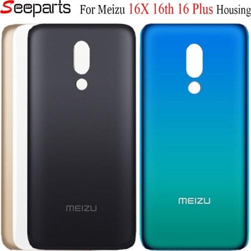 100% NEW Battery Cover For Meizu 16th 16x 16 Plus Rear Housing Back Case 16 Plus Battery Cover Replacement Part
