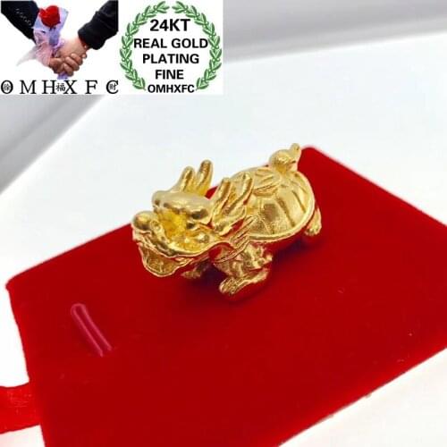 OMHXFC Jewelry Wholesale YM250 European Fashion Fine Woman Man Party Birthday Wedding Gift Dragon Tortoise 24KT Gold DIY Beads