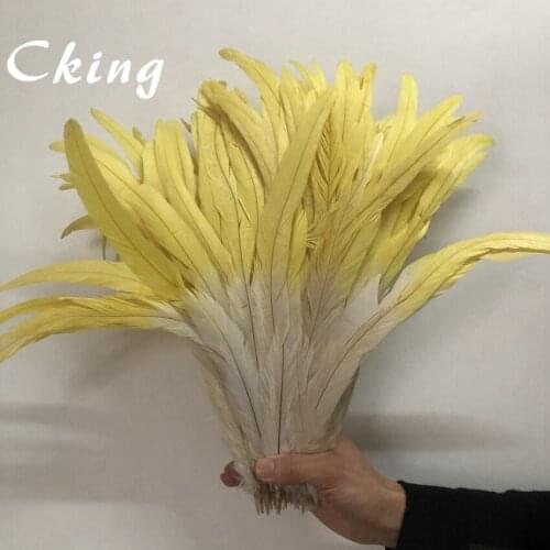 Wholesale 100 pcs Bicolors Rooster pheasant feather, 30-35cm 35-40cm long, DIY jewelry decoration Rooster Chicken tail feathers
