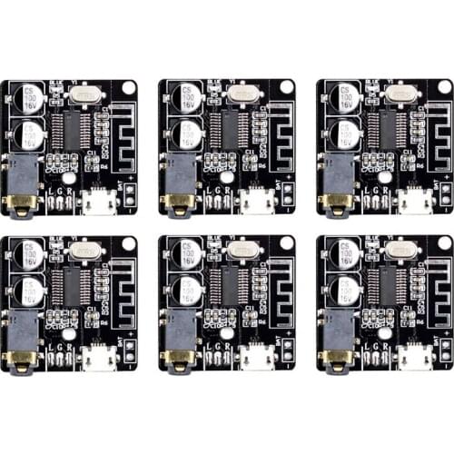 RISE-6Pcs VHM-314 V.20 Bluetooth o Receiver Board Bluetooth 5.0 Mp3 Lossless Decoder Board with Lithium Battery Charging