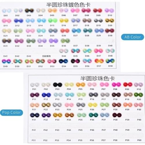 Semicircle Pearl Color Card 21×12.5cm General Color + Plated Color Each Rhinestone стразы A64