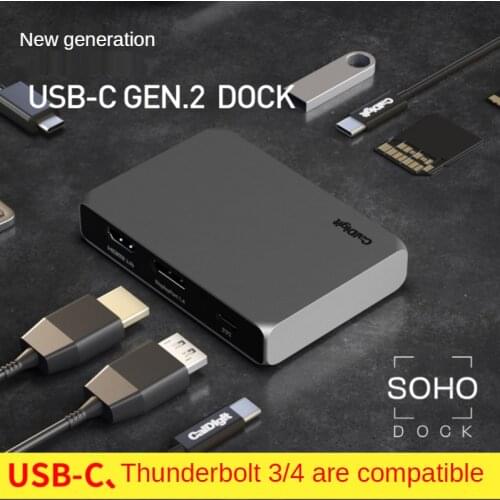 USB-C SOHO Dock Docking Station Typec Hub USB-Hub Card Reader HDMI/DP Adapter Computer IPadPro Compatible Thunderbolt 3 and 4