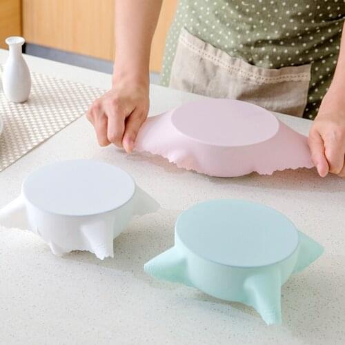 High Qulity Kitchen Accessories Saran Wrap Bowl Lid Silicone Plastic Wrap Cover Microwave Oven Refrigerator Fresh Bowl Seal