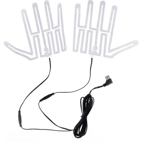 1 Pair 5*9CM 5V USB Heated Socks Carbon Fiber Pads Electric Heated Insoles Winter Warm Arm Hands Waist Heated Gloves