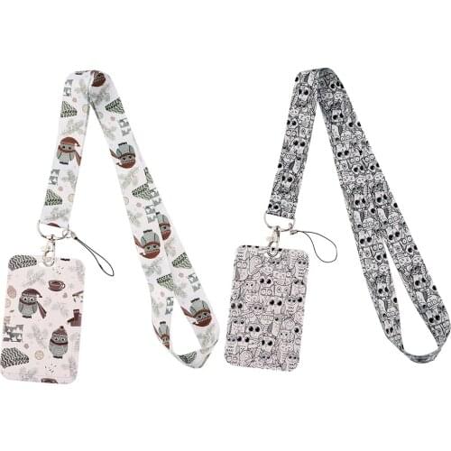 1pcs ZF3124 Animal Owl Neck Strap Lanyard For Keys ID Card Gym Mobile Phone Straps USB Badge Holder DIY Hang Rope Lariat Lanyard