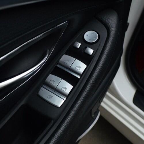 11Pcs Window Glass Lifting Buttons Sequins Decoration For BMW F30 F34 3 4 Series 4 Doors 2013-2019 Chrome ABS Door Armrest Trim