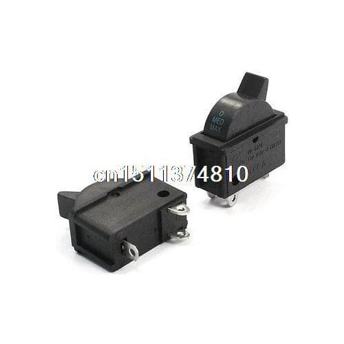 Panel Mount SPDT 3 Pin Hair Dryer Boat Rocker Switch AC250V 10A 2 Pcs