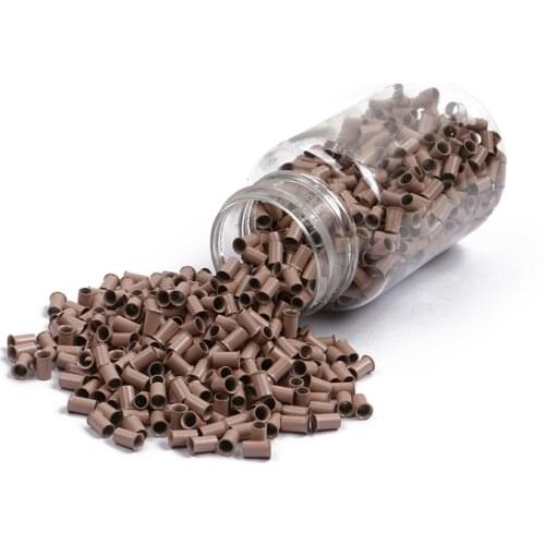 3.4mm 1000pcs Long Euro Lock Flared Flaring Micro Copper Tube Rings Beads Links Human Hair Extensions tools