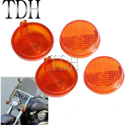 2.75" 4pcs Turn Signal Lens Indicator Flasher Cover Replacement Lenses For Kawasaki Vulcan ALL Honda Cruisers shadow VTX VN GL