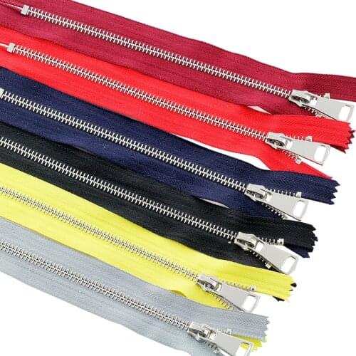 5# 2pcs 20cm close-end auto lock platinum plating zipper use for clothes shoes pocket garment