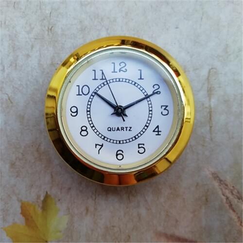 5PCS/Lot Gold Rim 39MM QUARTZ CLOCK FIT-UP/Insert Classic Clock Craft Quartz Movement Round Clocks Head Insert Quartz