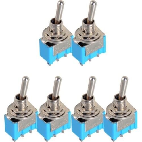 5pcs Mini MTS-102 3-Pin SPDT ON-ON 6A 125VAC Toggle Switches NEW