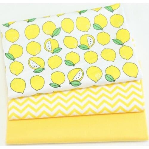 50*160 cm yellow lemon Cotton Printed Fabric,patchwork DIY Handmade Materials For Baby Kids home textile Quilting Making Crafts
