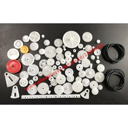81 Pcs Different Type Mini Micro Plastic Gear 0.5 Modulus Rack Reduction Gear Box Use For Science And Technology Model Making