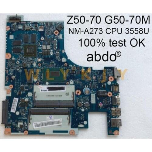 Abdo ACLUA/ACLUB NM-A273 for Lenovo Z50-70 G50-70M notebook motherboard CPU 3558U GT820M 2G DDR3 100% test work