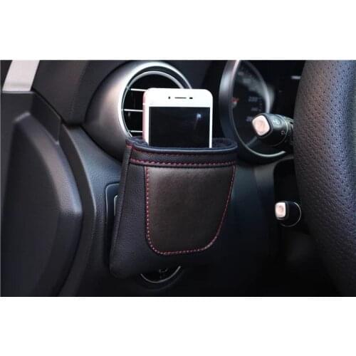 Pu Leather Bag Clip on Air Outlet Tidy Storage Car Phone Holder For Kia Proceed Sportage Venga Rio Soul Cerato Picanto Seltos
