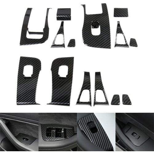 For Tesla Model 3 2018-2020 Car 4 Doors Lock Protection Cover Trim Black Color 6Pcs