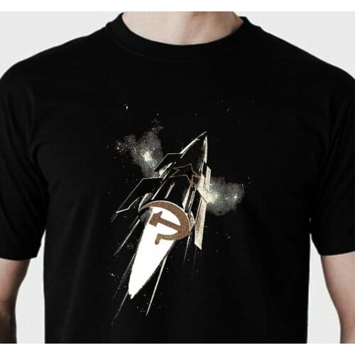 Ussr Gdr Russia Retro Space Cosmonaut Interkosmos Rocket New Summer Mens Fashion Style Short Sleeve Causal Tee Logo Shirts