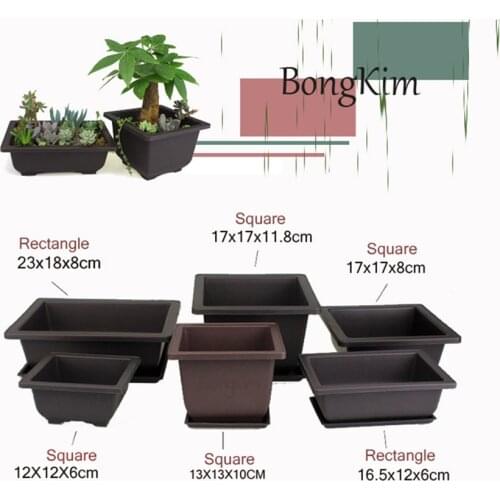 Flower Pot Imitation Plastic Balcony Square Plastic Pots Flower Bonsai Bowl Nursery Basin Planter Imitation Rectangle