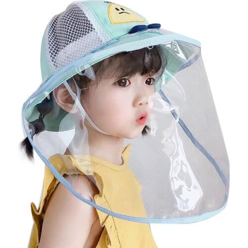 New Kids Children Anti-spitting Protective Hat Dustproof Cover Kids Boys Girls Fisherman Cap Hat 2020 Summer Cartoon Protective