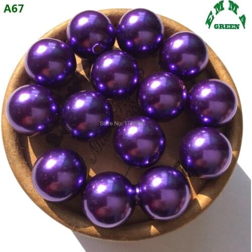 Chunky Beads for Jewelry making Pearl Beads A647 Purple Beads 6mm to 30mm Acrylic Bead abs Pearls Beads Loose Bead for Kids