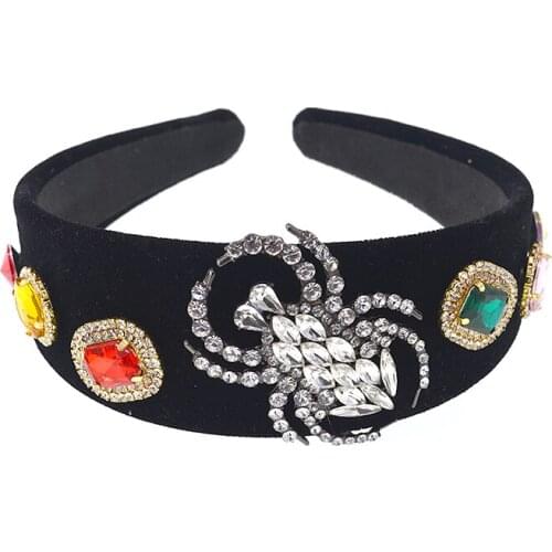 Fashion Vintage Hair Accessories Red&Green&White Crystal Pearl Hair Band Wide Headband Wedding Hair Jewelry Birthday Gifts