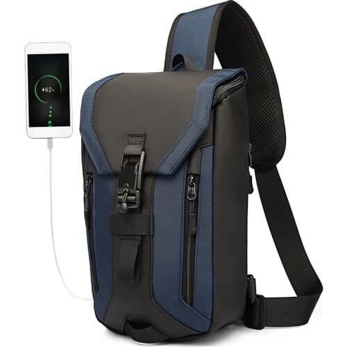 Mens Fashion Multifunction Messenger bag Waterproof Anti-theft USB Shoulder bag Teenager Travel Sling Bag Crossbody for men