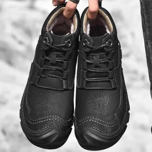 2020 new autumn and winter mens warm safety shoes outdoor construction plus velvet warm waterproof work shoes mens boots