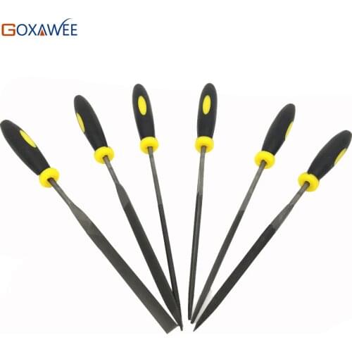 6Pcs/Set 140*3mm Needle File Set Bearing Steels Wood Metal Glass Jewelry Stone Carving Tool Hand Toos