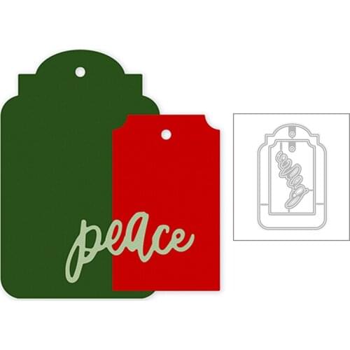 2020 New Tag Nesting and English Words Peace Metal Cutting Dies For Making Label Bookmark Greeting Card Scrapbooking No Stamps