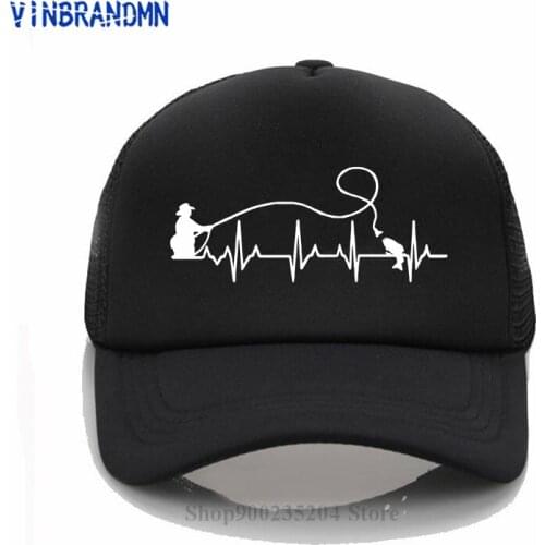 2021 Vinbrandmn Newest summer cotton hats Fly Fishing Heartbeat Baseball cap Fish EKG Trout Fishing by Creations Outdoor sun hat
