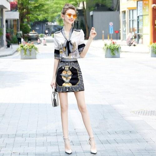 New Womens Summer Dress 2021 Two Peice Piece Set For Skirt European And American Printed Within Shorts Vacation Outfits