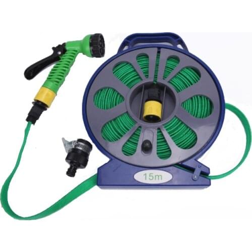 50ft Flat Turntable Hose Pipe Spray Gun Nozzle With Stand Garden Watering Flower Spray Gun High Pressure Car Wash Water Gun