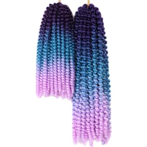 12'' Spring Twist Hair Curly Ends Ombre Twist Crochet Braiding Hair Natural Synthetic Crochet Hair Extensions for Women