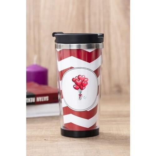 Gift Shop Heart Balloons Red Thermos Cup
