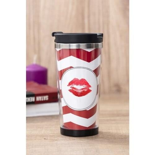 Gift Shop Lip Design Red Thermos Cup