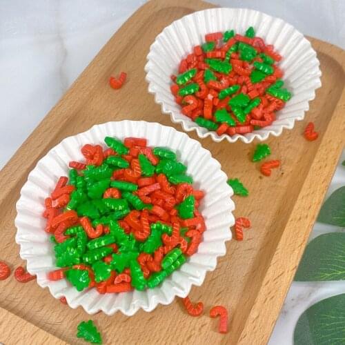 Christmas Candy Red Cane Christmas Tree Mix Fondant DIY Cake Baking Christmas Decoration Edible Sugar Beads Christmas Candy