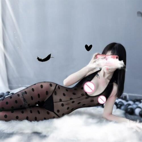 Sexy lingerie hot women intimates teddy sexy costumes porno kimono hose bodysuit underwear tight black Stretch mesh stockings