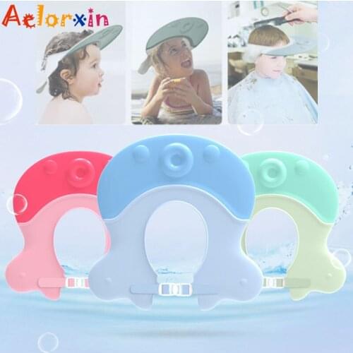 New Animal Octopus Shampoo Baby Shower Cap Adjustable Bathing Bath Protect Hair Wash Water Resist Cap Children Hats Infant