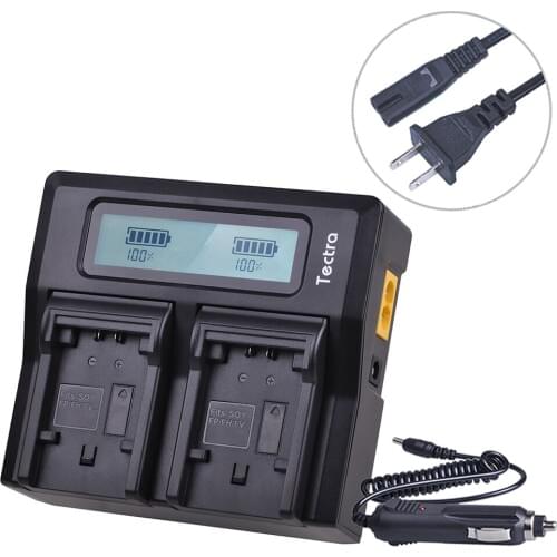 Tectra 1Pc NP-FH100 NPFH100 NP FH100 Camera LCD Rapid Dual Charger For Sony DCR-SX40 SX40R SX41 HDR-CX105 SR42E SR45E Battery