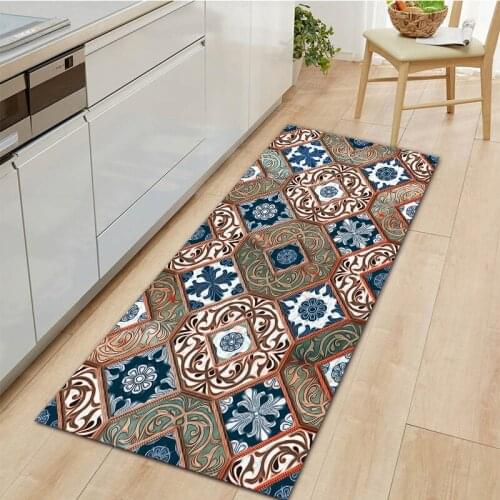 Vintage Pattern Design Bedside Mat Entrance Doormat Washable Kitchen Carpet Home Bedroom Rug Large Sofa Coffee Table Floor Mat