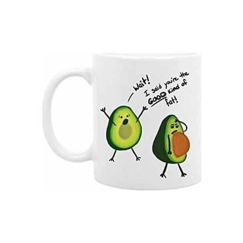 Funny Avocado Mug 11 Ounce White Ceramic Perfect Valentines Day Gifts