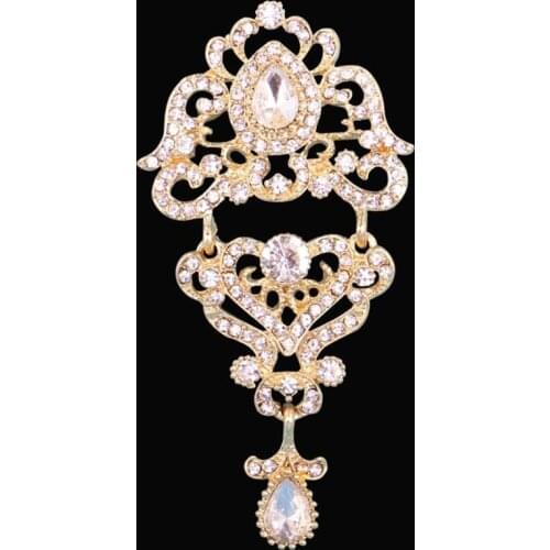 DIEZI Luxury Fashion Flower Bridal Brooches for Women Ladies Wedding Crystal Rhinestone Bouquet Brooch pins Dress Accessories