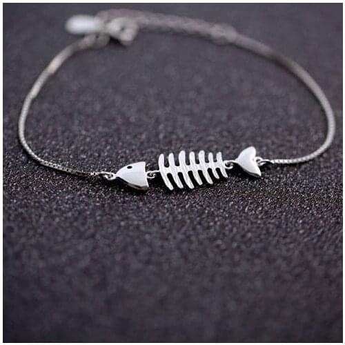 Fish bone bracelet 100% 925 Sterling Silver Jewelry fashion hypoallergenic bracelets for women gift